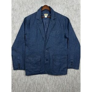 Vtg Haband Travelers Denim Blazer Dark Wash Blue Men 2-Button Sport Coat Medium